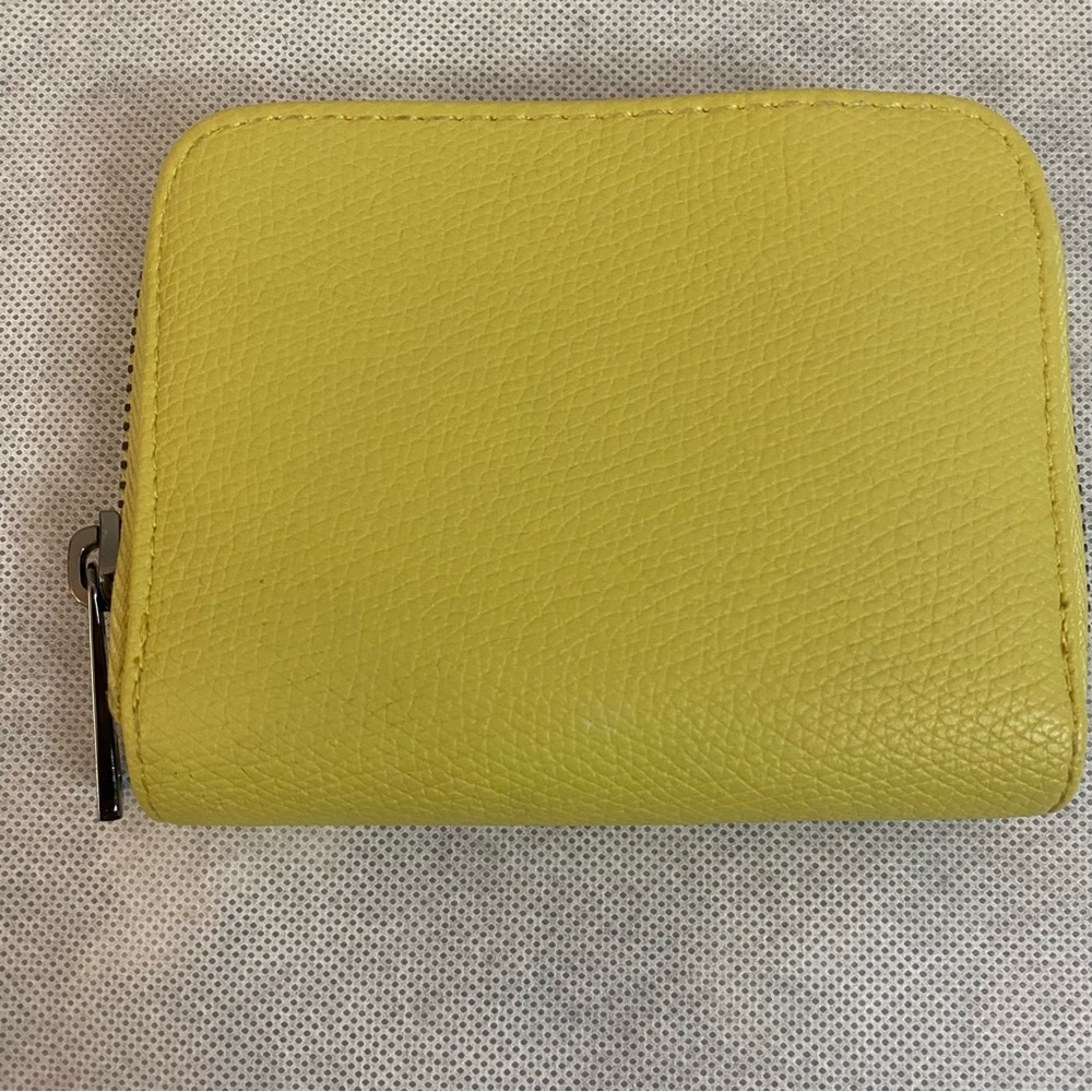 A New Day-Yellow Leather Zip Wallet